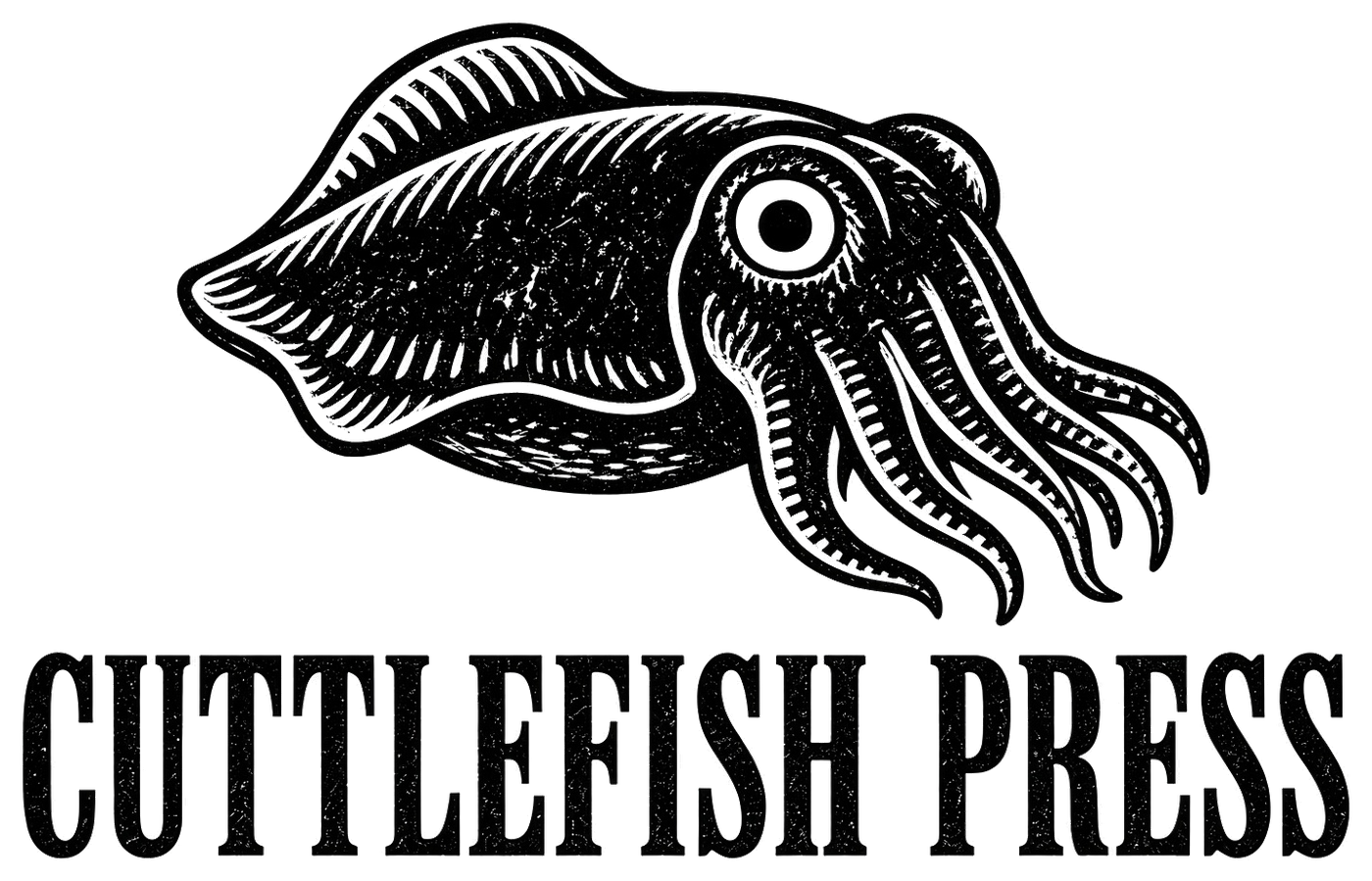 Cuttlefish Press. A black cuttlefish above the words Cuttlefish Press.
